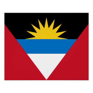 Patriotic Antigua and Barbuda Flag Poster