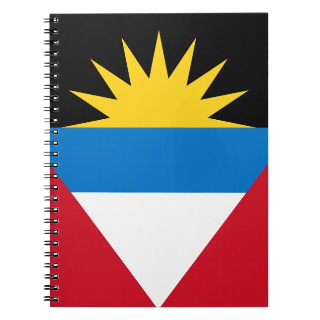 Patriotic Antigua and Barbuda Flag Spiral Notebook (Front)