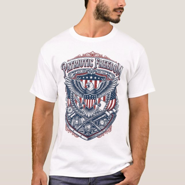 Patriotic Antique Collector Vector Graphic Tee (Front)