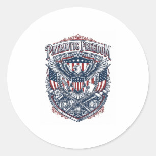 Patriotic Antique Collector Vector Graphic Tee Classic Round Sticker