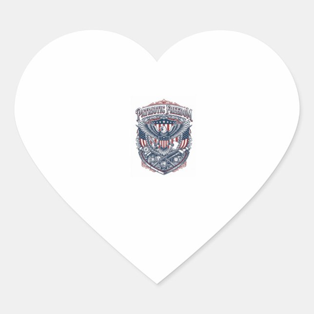 Patriotic Antique Collector Vector Graphic Tee Heart Sticker (Front)