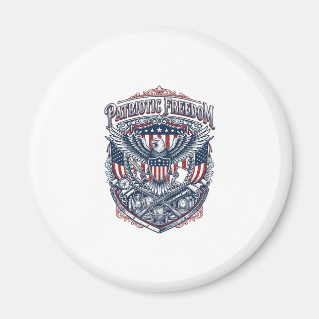 Patriotic Antique Collector Vector Graphic Tee Magnet (Front)