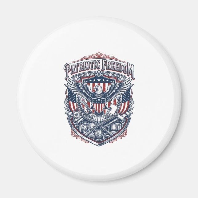 Patriotic Antique Collector Vector Graphic Tee Magnet (Front)