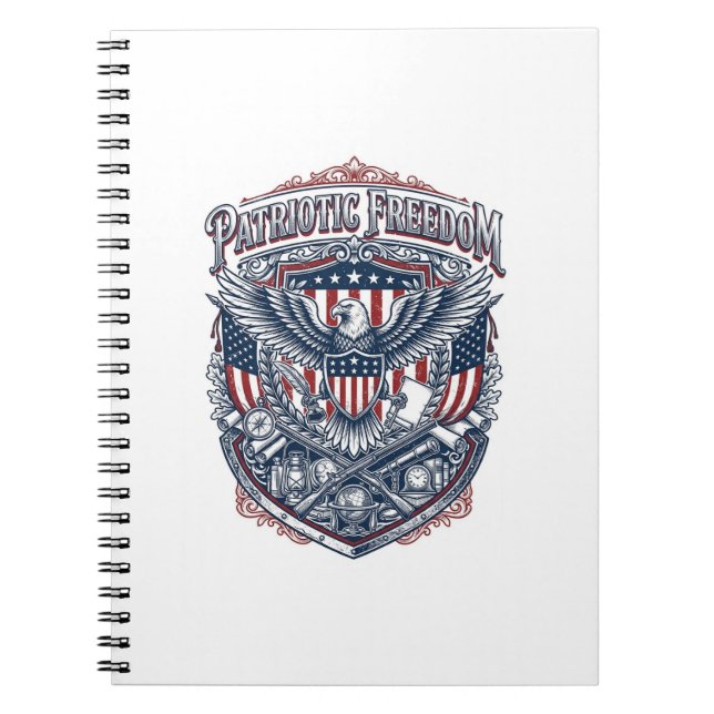 Patriotic Antique Collector Vector Graphic Tee Notebook (Front)