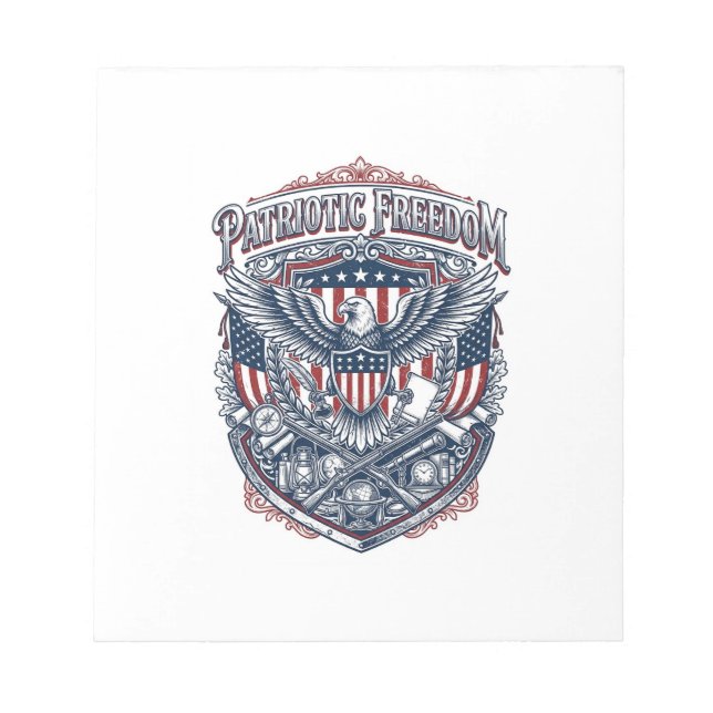 Patriotic Antique Collector Vector Graphic Tee Notepad (Front)