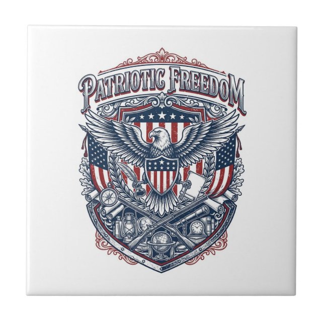 Patriotic Antique Collector Vector Graphic Tee Tile (Front)