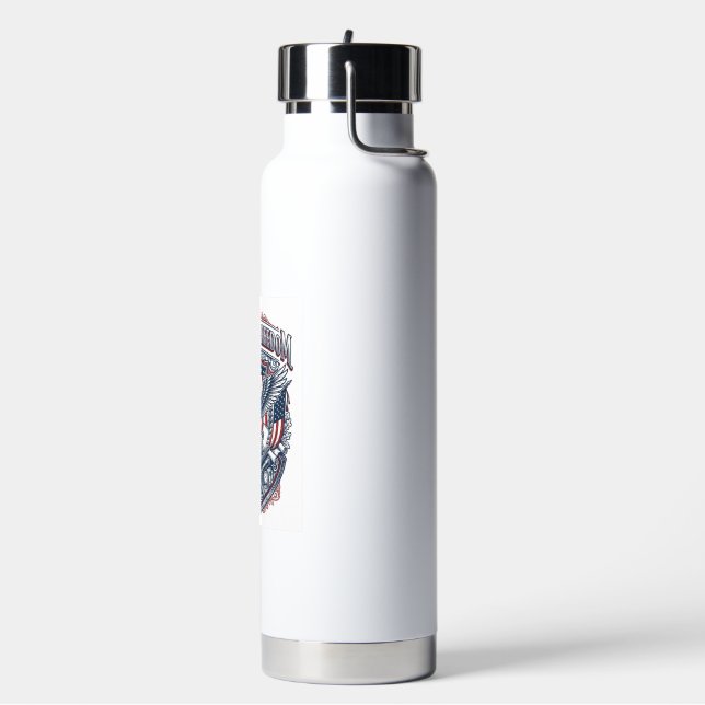 Patriotic Antique Collector Vector Graphic Tee Water Bottle (Left)