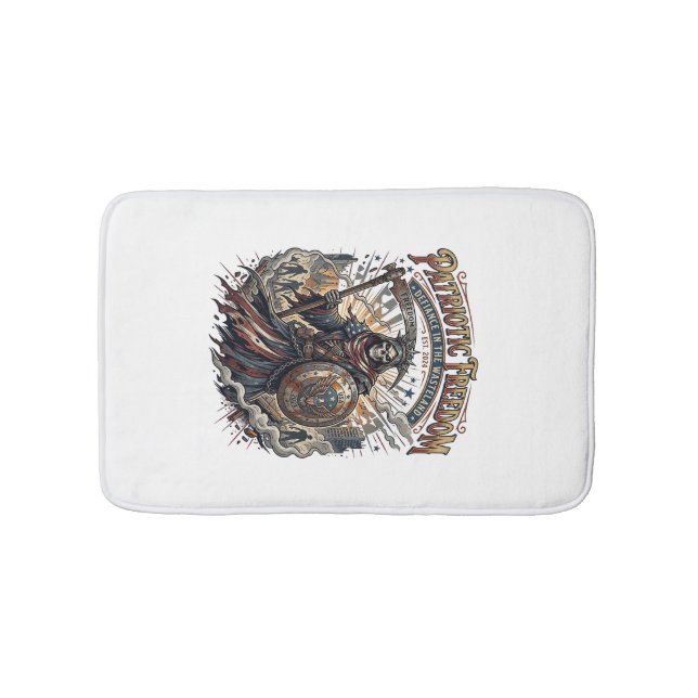 Patriotic Apocalyptic Liberty Reaper Zombie Apocal Bath Mat (Front)