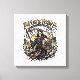 Patriotic Apocalyptic Liberty Reaper Zombie Apocal Canvas Print