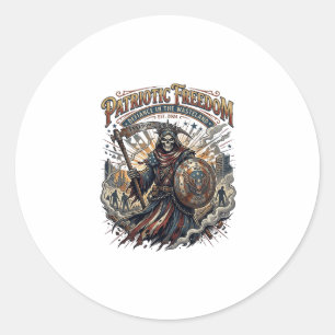 Patriotic Apocalyptic Liberty Reaper Zombie Apocal Classic Round Sticker