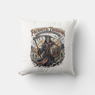 Patriotic Apocalyptic Liberty Reaper Zombie Apocal Cushion