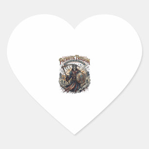 Patriotic Apocalyptic Liberty Reaper Zombie Apocal Heart Sticker