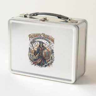Patriotic Apocalyptic Liberty Reaper Zombie Apocal Metal Lunch Box