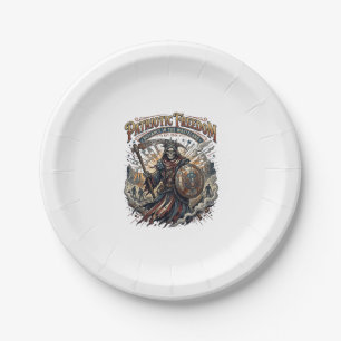 Patriotic Apocalyptic Liberty Reaper Zombie Apocal Paper Plate