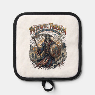Patriotic Apocalyptic Liberty Reaper Zombie Apocal Pot Holder