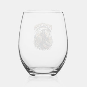 Patriotic Apocalyptic Liberty Reaper Zombie Apocal Stemless Wine Glass