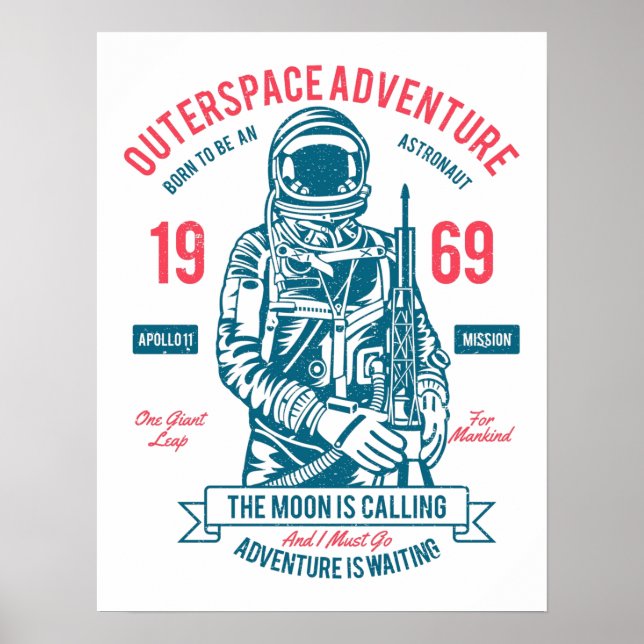 Patriotic Apollo 11 Mission Poster (Front)