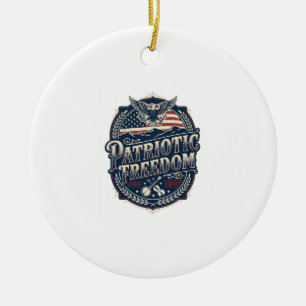 Patriotic Appalachian Heritage Vector Graphic Tee Ceramic Tree Decoration