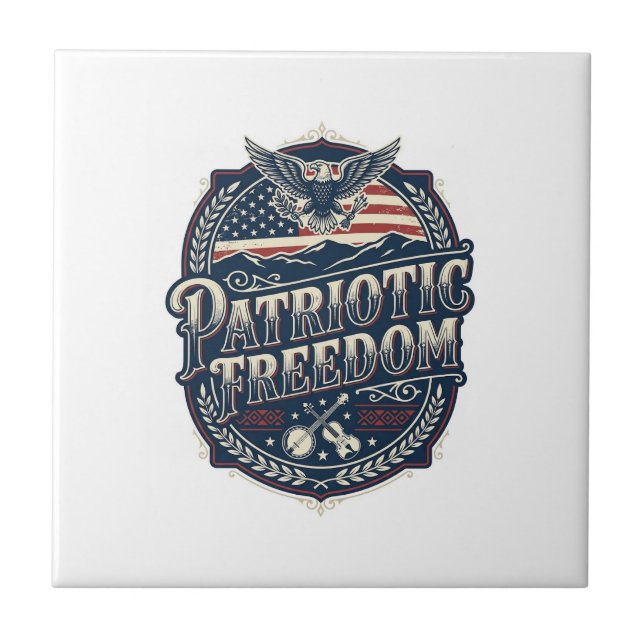 Patriotic Appalachian Heritage Vector Graphic Tee Tile (Front)