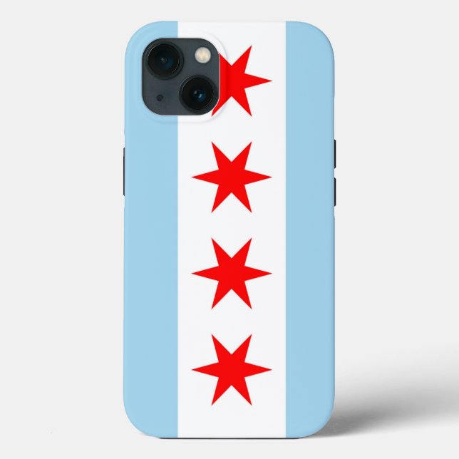 Patriotic Apple iPhone 13 Case-Mate, Chicago flag Case-Mate iPhone Case (Back)