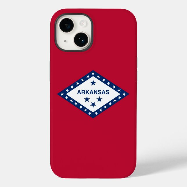 Patriotic Apple iPhone 14 Case-Mate, Arkansas flag Case-Mate iPhone Case (Back)