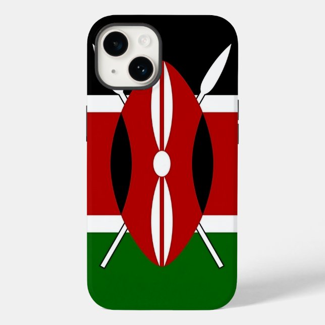 Patriotic Apple iPhone 14 Case-Mate Kenya flag Case (Back)