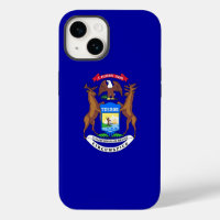 Patriotic Apple iPhone 14 Case-Mate, Michigan flag