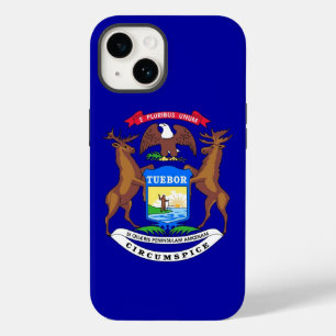 Patriotic Apple iPhone 14 Case-Mate, Michigan flag Case-Mate iPhone 14 Case
