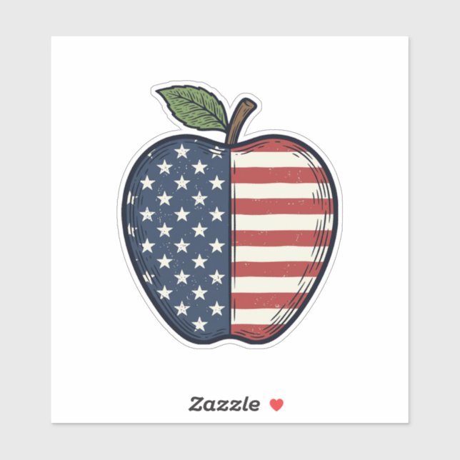 Patriotic Apple Vintage Engraving Vector Design_1 (Sheet)