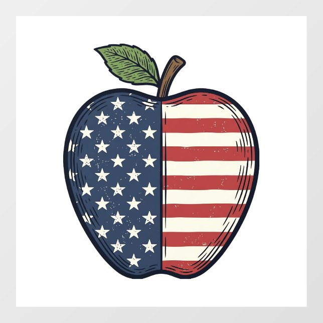 Patriotic Apple Vintage Engraving Vector Design_1 (Sheet)