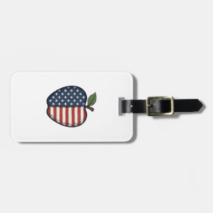 Patriotic Apple Vintage Engraving Vector Design_1 Luggage Tag