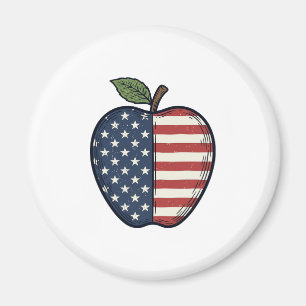 Patriotic Apple Vintage Engraving Vector Design_1 Magnet