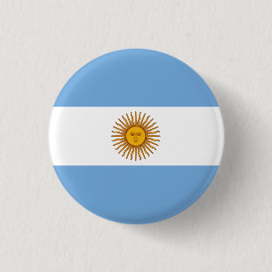 Patriotic Argentinian Flag 3 Cm Round Badge