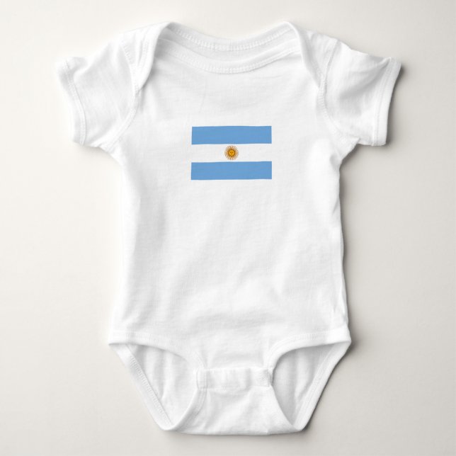 Patriotic Argentinian Flag Baby Bodysuit (Front)