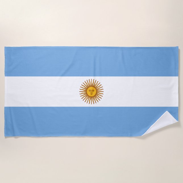 Patriotic Argentinian Flag Beach Towel (Front)
