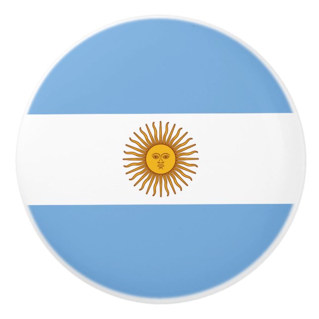Patriotic Argentinian Flag Ceramic Knob (Front)