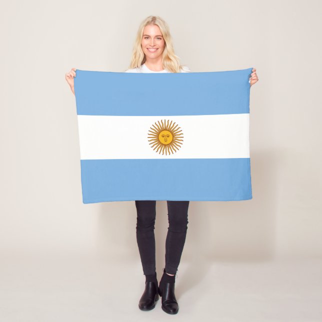 Patriotic Argentinian Flag Fleece Blanket (In Situ)