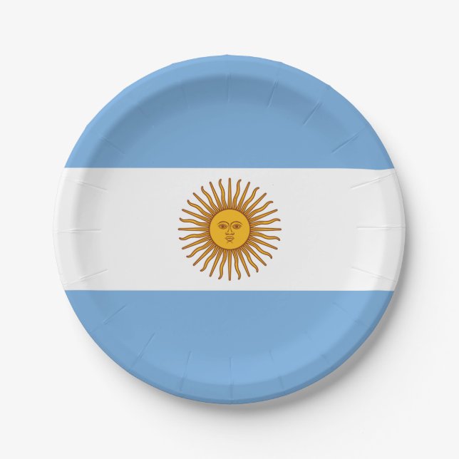 Patriotic Argentinian Flag Paper Plate (Front)