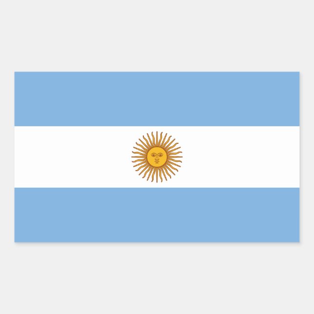 Patriotic Argentinian Flag Rectangular Sticker (Front)