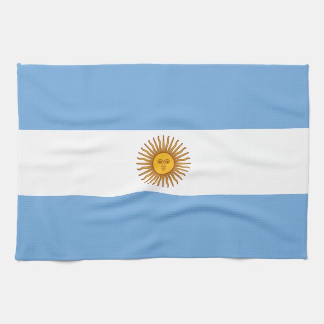 Patriotic Argentinian Flag Tea Towel (Horizontal)