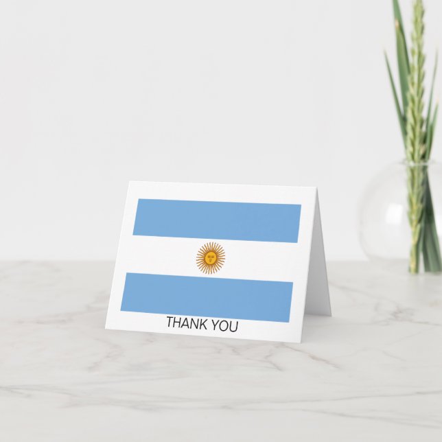 Patriotic Argentinian Flag Thank You Card (Front)