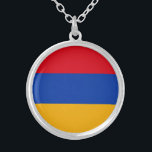 Patriotic Armenian Flag Silver Plated Necklace<br><div class="desc">The national flag of Armenia.</div>