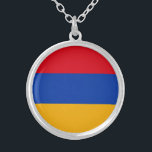 Patriotic Armenian Flag Silver Plated Necklace<br><div class="desc">The national flag of Armenia.</div>