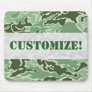 Patriotic Army Custom Green Camouflage Designs Mouse Pad