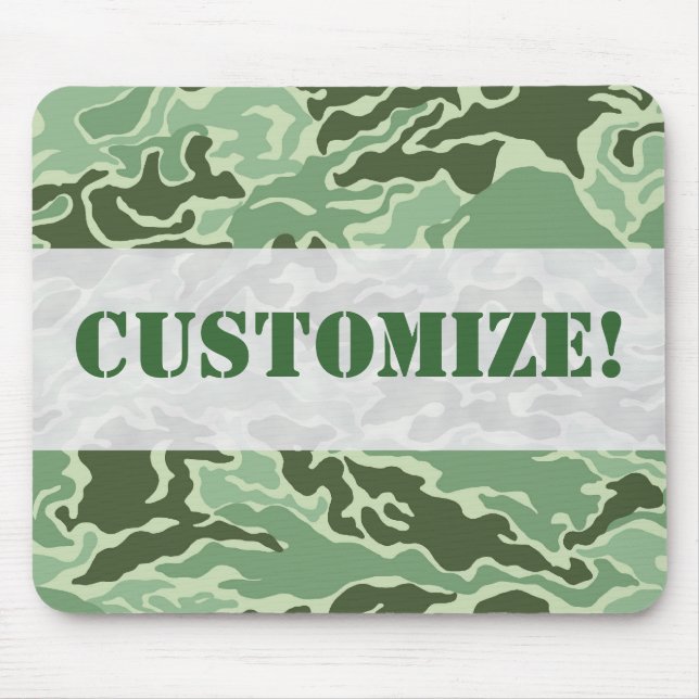 Patriotic Army Custom Green Camouflage Designs Mouse Pad (Front)