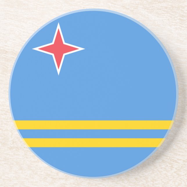 Patriotic Aruba Flag Coaster (Front)