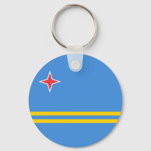 Patriotic Aruba Flag Key Ring