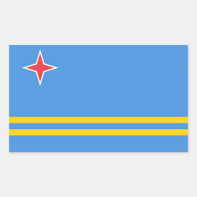Patriotic Aruba Flag Rectangular Sticker (Front)