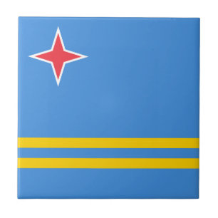 Patriotic Aruba Flag Tile