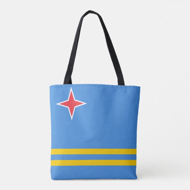 Patriotic Aruba Flag Tote Bag (Back)